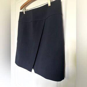 LIKE NEW JCREW Faux Wrap Skirt Navy Blue SZ 8